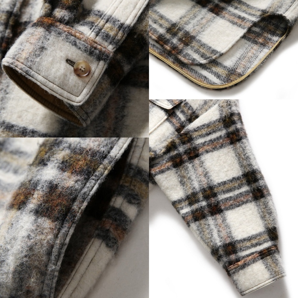 Rumere Oversized Tweed Wool Coat – Timeless Plaid, XS (Fits US 2-6) - Picture 9 of 15